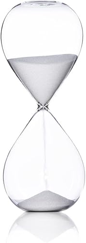 Miniatura 1 de Falytemow Reloj de arena, temporizador de arena de vidrio, reloj de arena para cocina, cepillado de dientes, enseñanza escolar (morado, 60 minutos)