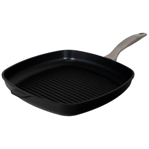 Swiss Diamond Nonstick Hybrid Ceramic and Diamond-Infused Square Grill Pan PFAS- and PFOA-free, Dishwasher & Oven Safe Up To 500 °F, 11 x 11-Inches