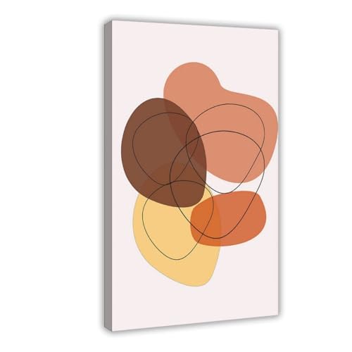 Poster abstrait médiéval bohème coloré sur toile : décoration murale salon et chambre 40x61