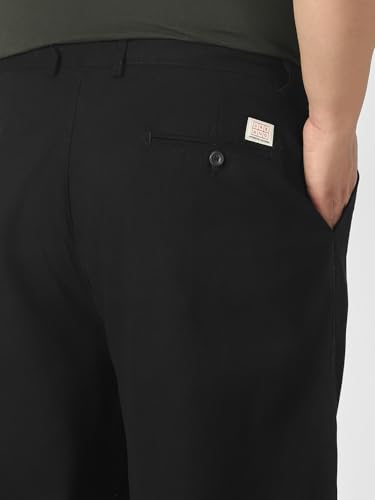 Image of Urbano Plus Men's Loose Mid Rise Baggy Fit Solid Chino Trousers Non-Stretchable