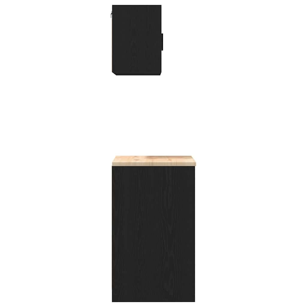 Générique Armoires de Garage 2 pcs Noir Bois d'ingénierie,Entreprise & Industrie,Stockage Industriel,Armoires industrielles,Noir,39.35 KG,3328333