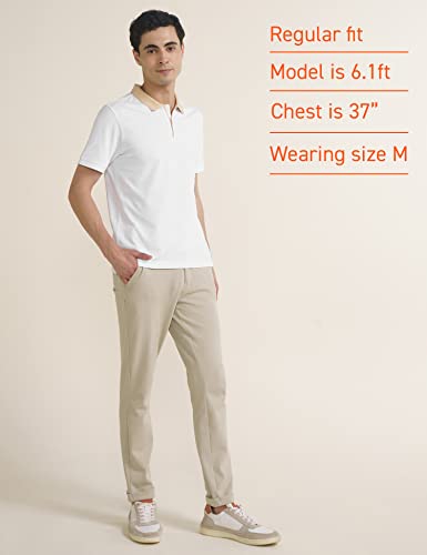 Image of DAMENSCH Constant Men's All-Degree Thermoregulating Pique Contrast Neck Polo T-Shirt