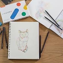 Image of 12PCS Colors Rainbow Pencils,Black Wooden Rainbow Color Pencils, Multicolored Pencils Art Supplies for Adults Drawing Coloring Sketching, Party Favor Bags, Pre-sharpened
