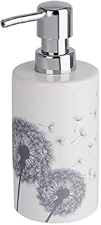 Wenko Astera Soap Dispenser, Ceramic, White/Grey, 8.5 x 7 x 18 cm