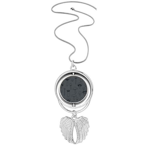 Collier créature champignon ailes d'ange aux finitions ciselées de qualité supérieure