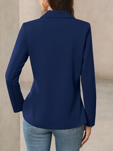 ELLEVEN Women’s Business Casual Open Front Blazers, Stretchy Knit Long Sleeve Blazer Work Office Suit Jackets3