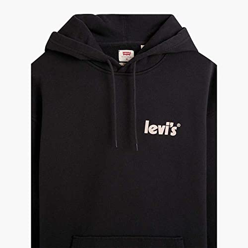 Sweat à capuche Levi's noir taille XL avec logo poster iridescent - 3