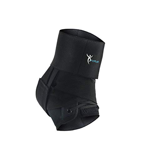 FitPlus Ultra Support brace, So Tough We offer 5 Year Warranty Premium Ankle Brace Support Breathable Lace Up Adjustable Compression Support - FREE Return Shipping - For Sprains, Strains, Arthritis,