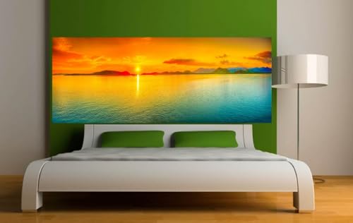 Stickers tête de lit déco Coucher de Soleil Tête de lit 160x62cm