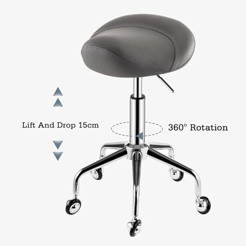 Image of Ergonomic Wobble Stool,Hydraulic Rolling Swivel Adjustable Chair,for Hair Beauty Salon Lab Dental Massage Office Home(Green)