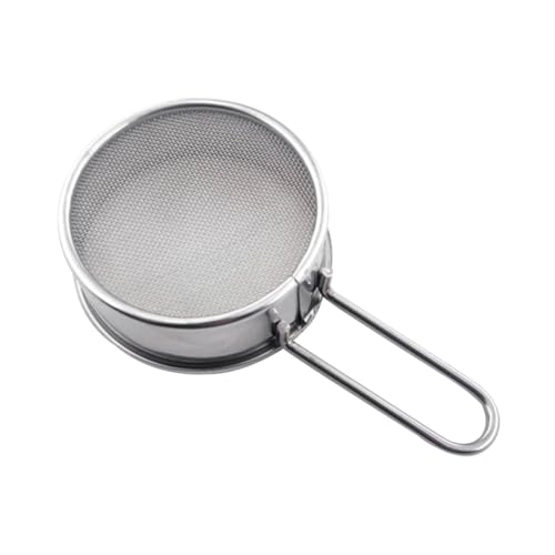 MUCKLILY Stainless Steel Portable Flour Sieve Handheld Baking Tool for Efficient Sifting of Powdered Sugar and Flour Mesh Design for Home Baking and Cooking