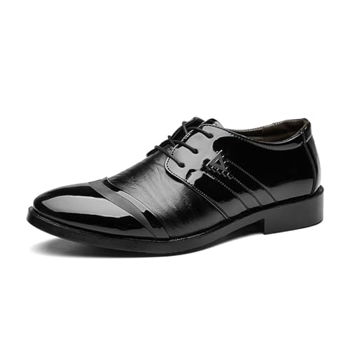 Mens Lace Up Dress Shoes Modern Formal Business Casual Office Suit Tuxedo Patent Leather Oxford Shoes2