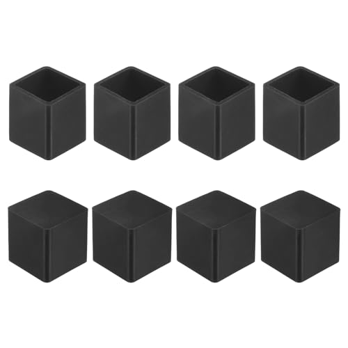 Image of M METERXITY 8-Pack Square Chair Leg Caps, 0.75 inch (19mm) PVC Chair Leg Floor Protectors for Chairs /Table /Bed, Furniture Feet Covers Cups Non-Slip End Tips
