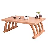 Mesa Baja de Madera Maciza Mesa Baja, Mesa de Ventanas de la bahía, Mesa de balcón Japonesa, Cama Baja en Cama, Mesa portátil (Color : Wood Color, Size : 60 * 40 * 30cm)