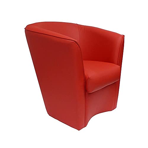 LIBEROSHOPPING.eu - LA TUA CASA IN UN CLICK Sillón Valentina Acolchado en Ecopiel para Sala de Espera (Rojo)