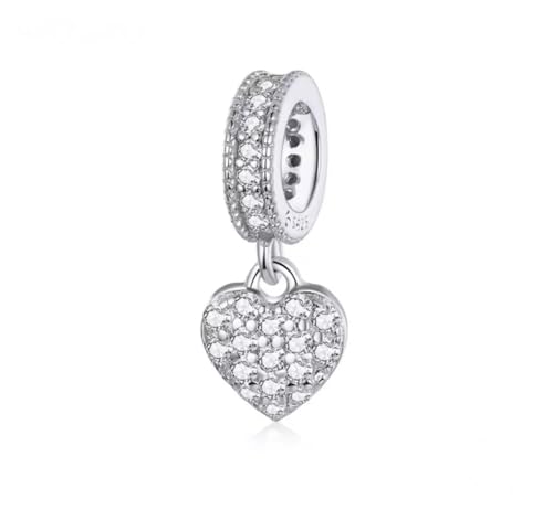 Dije colgante corazón pequeño plata 925 compatible con pulsera charms