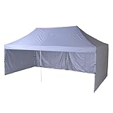 [山善] キャンパーズコレクション ワンタッチタープテント 3×6m サイドシート4枚付き 頑丈 スチール テント タープ ホワイト FRT-600(WH)