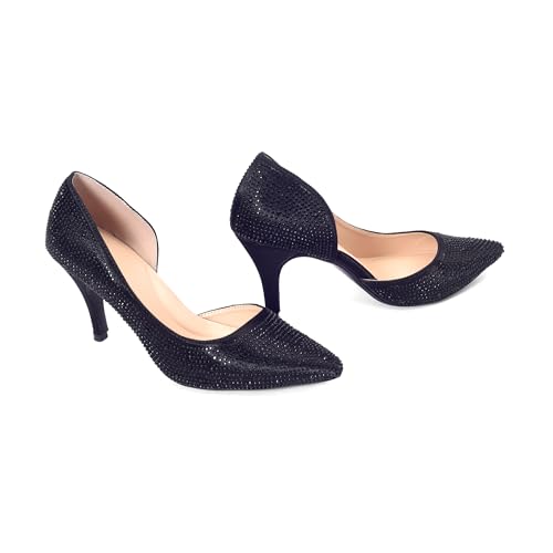 Image of Lino Perros Womens Lino Perros Diamond Studded Slim Pumps Heeled Sandal