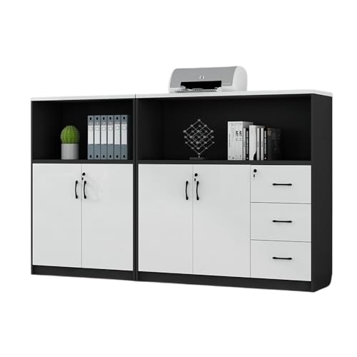 ZKALQECNF Gabinete de Archivos Archivador de Oficina de Madera con Puertas múltiples, cajones y divisiones. Cajonera de Oficina