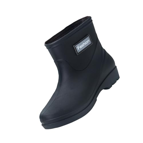 Rain Boots Nonslip Rainboots Waterproof Trendy Garden Shoes Mid Calf Boots for Trekking Outdoor Adults Women Men