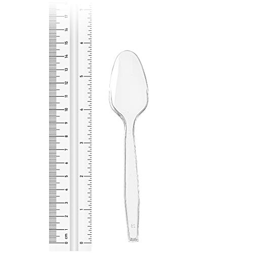 Zeml 50 Medium-Weight Disposable Plastic Teaspoons - Clear #TOP1