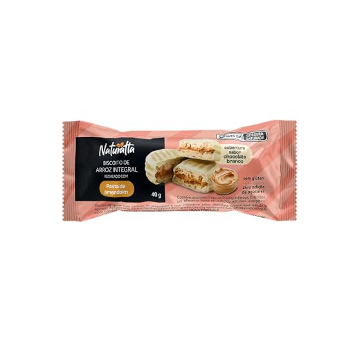 Biscoito Arroz Amendoim Coberto Branco Zero Açúcar Naturatta 40G