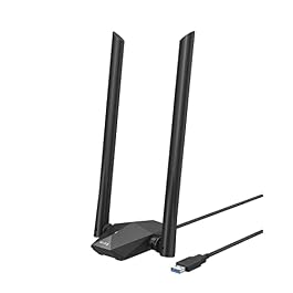 BrosTrend USB WiFi 6 Adapter AX1800 Long Range USB WiFi Adapter for PC Laptop Desktop 5GHz/1201Mbps + 2.4GHz/574Mbps Wireless Dongle with 2X High Gain Wi-Fi Antennas for Windows 11/10 ONLY