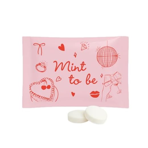 SIMPLY Peppermint "Mint to Be" Bachelorette Individually Wrapped Breath Mints in Bulk, 50 Packets (2 per Packet) | Wedding, Bridal Shower, Bachelorette, Party Favors