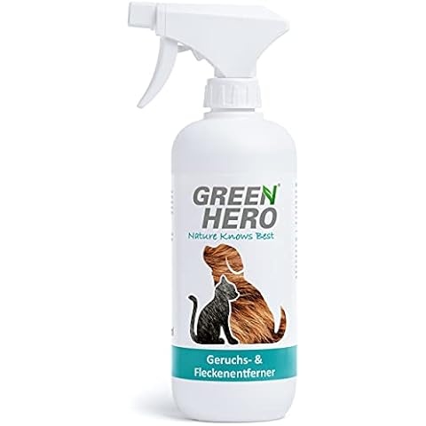 Green Hero Geruchsentferner und Fleckenentferner 500 ml, das Spray gegen Gerüche und Flecken bei Haustieren, Biologischer und neutralisierender Enzymreiniger für Urin, Kot, Erbrochenes, Bei Haustieren Cover