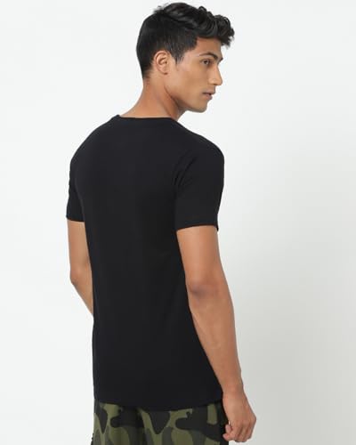 Image of Bewakoof Men's Printed 100% Cotton T-Shirt - Regular Fit, Round Neck, Half Sleeves