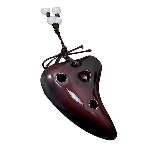 Yardwe Ocarina Necklace Porcelaine Instrument Compact Cordon Inclus Facile à Apprendre Pour Débutants Et Musiciens Voyage