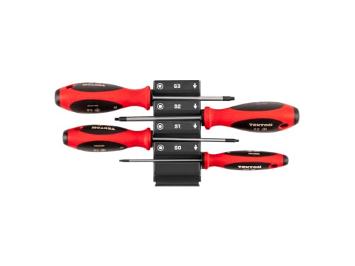Image of TEKTON Square Screwdriver Set, 4-Piece | DWQ90100 | 4 Inch Shanks, S0 - S3, Modular Organizers