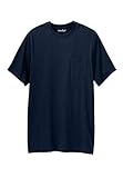 KingSize Men's Big & Tall Shrink-Less Lightweight Longer-Length Crewneck Pocket T-Shirt - 9XL, Navy