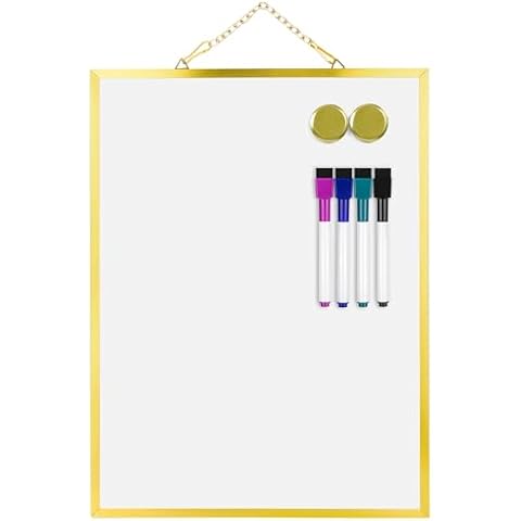 VUSIGN Small Dry Erase White Board, 16" X 12" Portable Aluminum Frame Mini Whiteboard, Magnetic Board for Wall, Office, Home, Kitchen, School. Cover