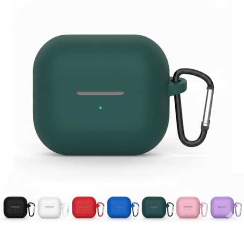 Capa Case Protetora Silicone compatível Galaxy Buds 3 Buds 3 Pro 2024 para Fone Ouvido Sem Fio Anti Choque Choque Resistente Case Capinha Protetor Estojo Carregador Keychain Chaveiro (Verde)