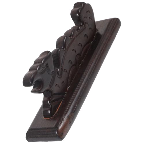 DRESSOOS Soporte para Pinceles de Caligrafía Negra de Madera de Ébano Decoración para Escritorio Oficina Soporte Estable y Artesanal para Brochas de Pintura y Escritura Tradicional