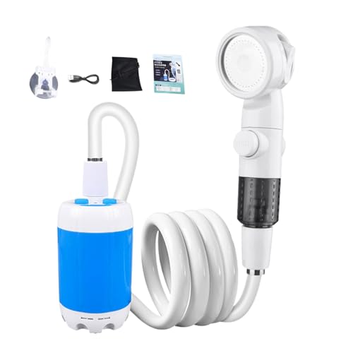 ポータブルキャンプシャワーポンプ、キャンプ用ポータブルシャワー、洗車テント、浴室、庭、ビーチ、RV、ペットバス、ハイキング用電動スプレーヘッド