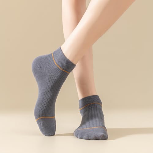 Mottee&Zconia Mens Ankle Socks Low Cut Short Cotton Casual Socks Anti-Skid Moisture Wicking Striped Socks3