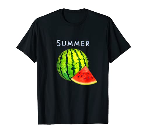 スイカ・夏【 サマータイム 】リゾート・夏 大好き／面白 イラスト Tシャツのサムネイル