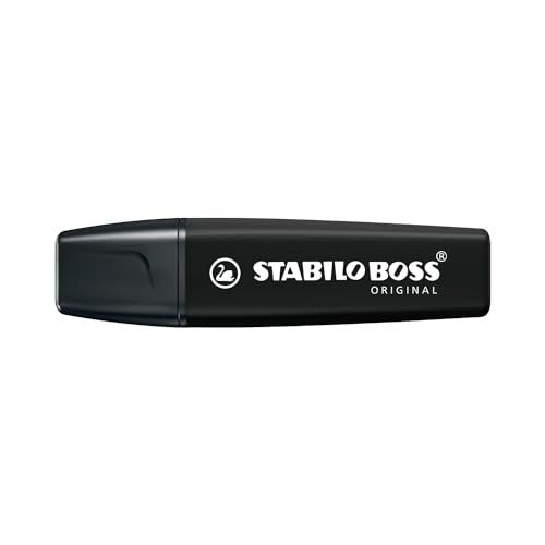 Stabilo Marcador Boss Original - Punta cincel negra - 10 unidades