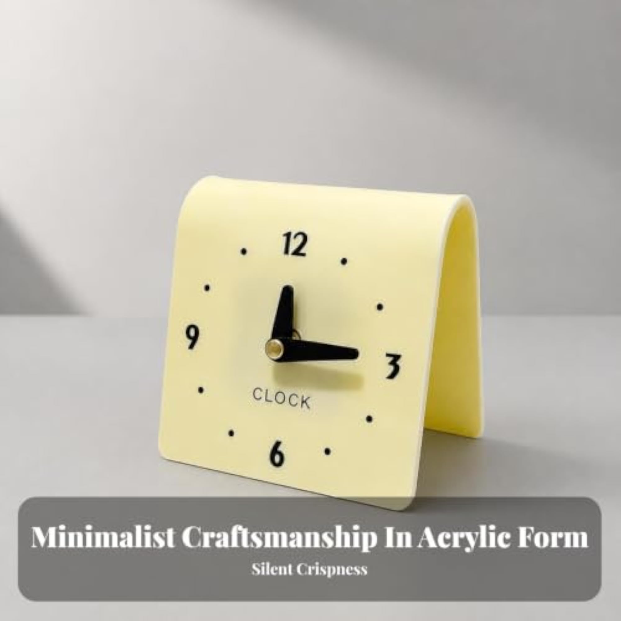 No-Ticking Freestanding Desktop Clock with Acrylic Case