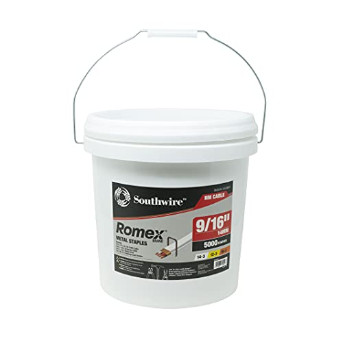 Southwire SMS916-5000BKT 9/16-inch Romex Metal Staples 5000 Piece Bucket