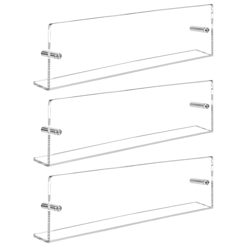 Dewonme Porte-Revues Mural Lot de 3 Porte-Journaux Acrylique Transparent (Transparent, 48 x 14.5 cm)