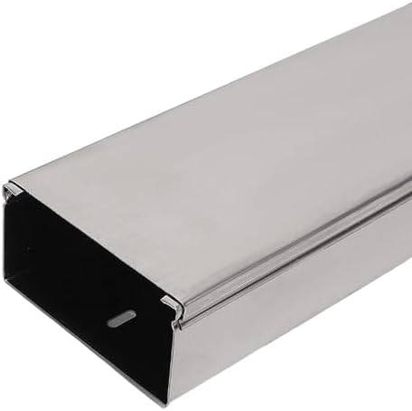 Mini Cable Trunking, Stainless Steel Cable Duct Multiple Sizes Silver Pack of 2 1m(30 * 20mm)