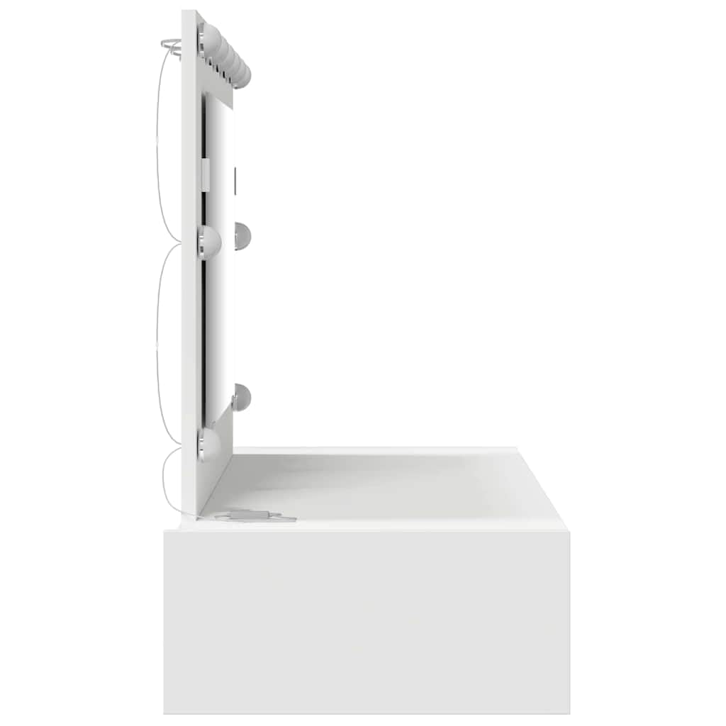 Tomostar Coiffeuse Murale avec Miroir et Lumières, Table de Maquillage Suspendue avec Tiroir Table de Toilette Murale Blanc 100 x 40 x 70 cm Bois d'ingénierie