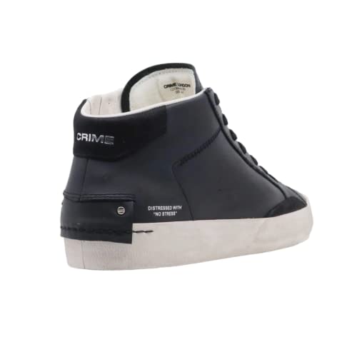 Crime London Sneaker Alta Uomo 12150 in Pelle Nera...