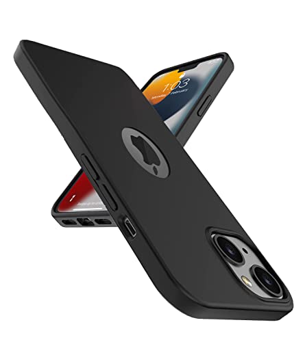 EGOTUDE Soft Slim Flexible Silicone Back Cover Case for iPhone 13 (Matte Black, TPU) 3