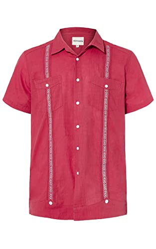 Cuban Guayabera Shirts For Men Mexican Style Short/Long Sleeve Linen Beach Button Down Shirts For Men #TOP1