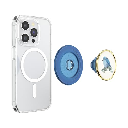 Image of PopSockets Phone Grip for MagSafe, Magnetic Holder, Phone Stand, Blue - Blue Bird