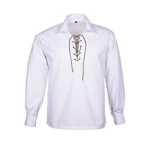 DSS Kilt- Scottish Jacobite/JACOBEAN/Ghillie Shirt (7XL, White)4